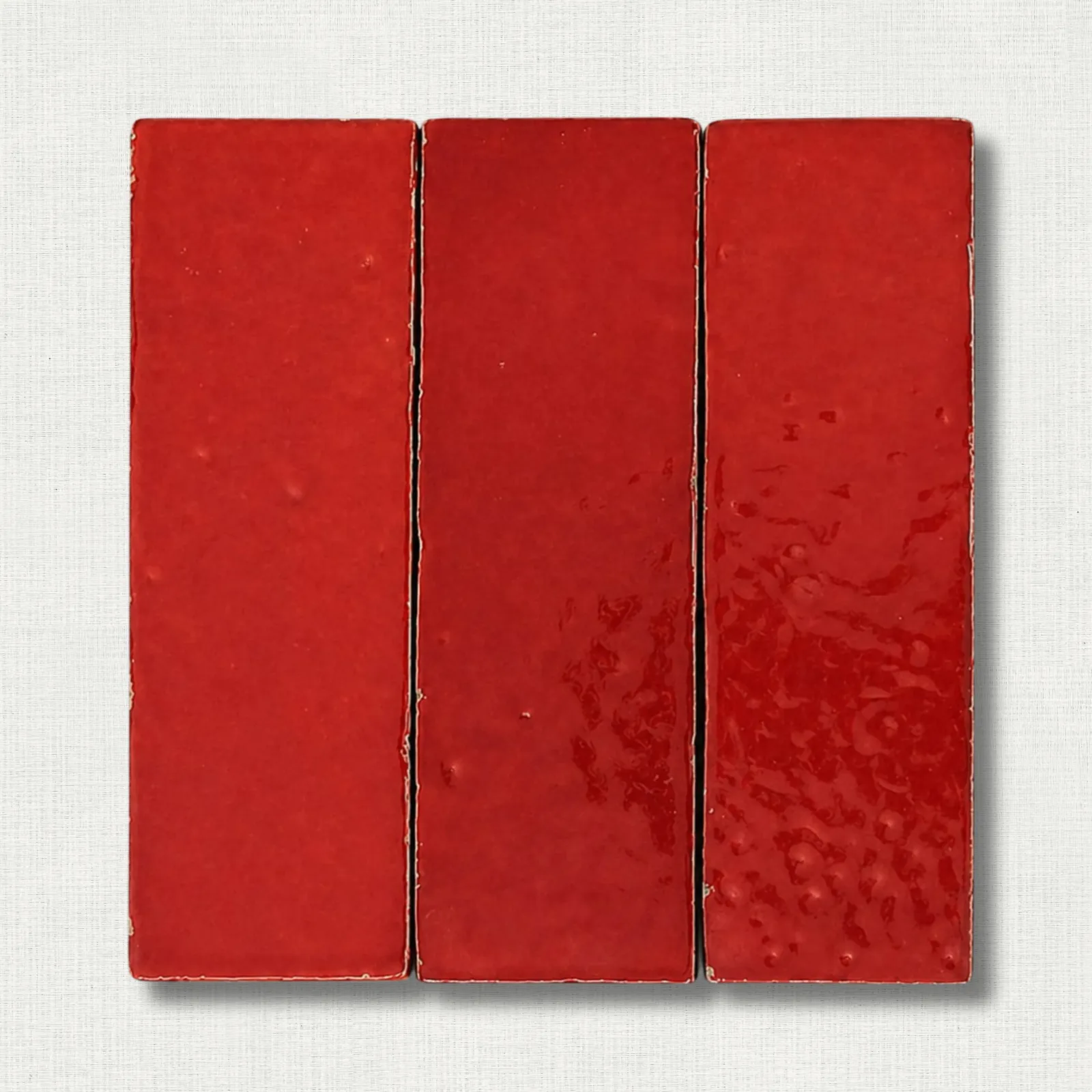 Zellige Rouge Impérial 5×15 fait main à Fès